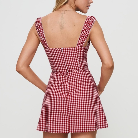 NWOT Princess Polly Faubert Red Gingham Mini Dress - Picture 2 of 8